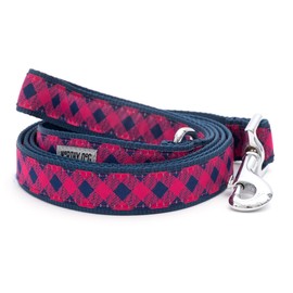 The Worthy Dog Bias Buffalo Plaid Dog Leash, Comfortable Nylon Webbing, Leashes for Walking, Strong Leash for Dogs Pink - Small