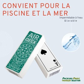 Air Deck - Lightweight and compact playing cards for travel - 54 cards, card game holiday, card deck (Aqua Mandala)