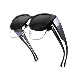 Pro Acme Polarized Driving Men Sunglasses,Oversized Square Sports Sunglasses Shades for Men Women Wrap Around UV Pretection(Black|Black)