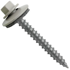 Metal Roofing Screws: (250)12 x 2" ASH Gray Hex ReGrip Sheet Metal Roof Screw. Sharp Point Metal to Wood siding Screws. 5/8" EPDM Washer