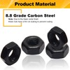 100pcs M5-0.8 Hex Nuts, Carbon Steel, Black Oxide, M5 x