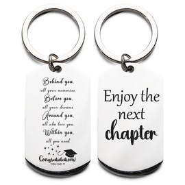 HOMEVAGE Graduation Gift For Son, Daughter, Him, Her Class 2024 - Congratulations GIft - Laser Engraved Keychain - Gift For Student From Mom, Dad, Grandma, Grandpa, College Graduation Gift