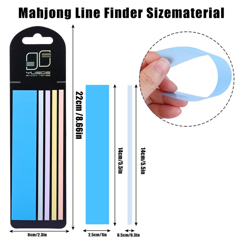 fooind 420 Pcs Mahjong Line Finder Reader Notes, Highlighter Tape