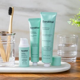 SeroVital Smile Radiant Smile Care Kit – Nano-Hydroxyapatite Toothpaste, Whitening Polish, Hydrating Gum Serum, Formulated Without Fluoride, for Sensi