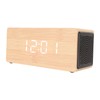Digital Wooden Alarm Clock LED Smart Bluetooth Speaker 15W Wireless
