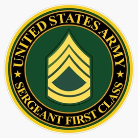 HOF Trading Army - Us Army - Sergeant First Class Vinyl Sticker Waterproof Decal Laptop Wall Window Bumper Sticker 5"