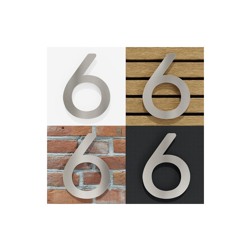 Modern Stainless Steel House Number N-01 N-03 (No. 6, 200