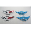 Front Nose & Rear Deck Lid Crossed Flags Emblems Car