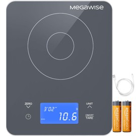 MEGAWISE High Precision 0.1g Coffee/Food Scale with Timer, Dual Power Supply, Waterproof Tempered Glass, 5 Weighing Modes, Professional Coffee Brewing Timer Kitchen