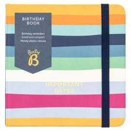 Busy B SS24 Birthday Book - Stripe with Birthday Reminders and Elastic Closure