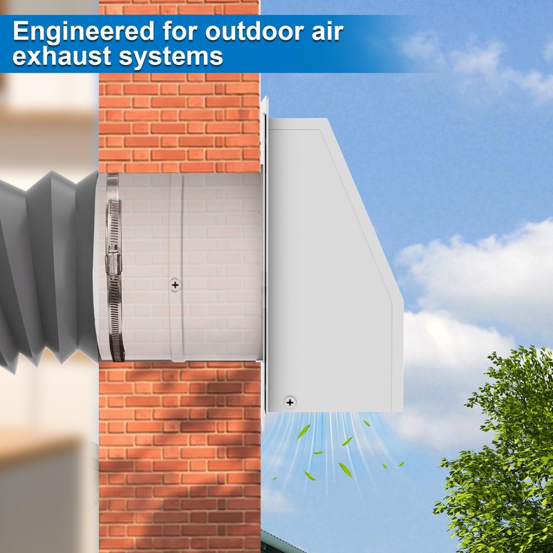 8 Inch Galvanized Steel Hooded Wall Vent with Screen and
