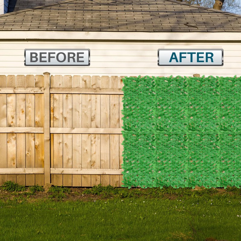 Coarbor 4 Packs 39"x117" Artificial Ivy Privacy Fence Screen Faux