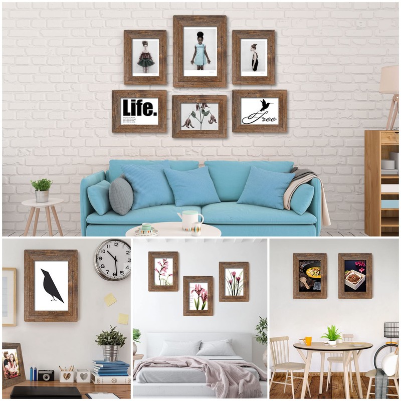 8x10 Picture Frames Set, Set of 4 Wooden Picture Frames