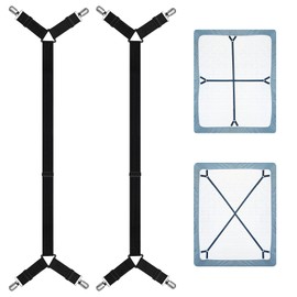 RayTour Sheet Keeper Straps Bed Sheet Holder for Corners Bedsheet Stays Suspender Clips Fitted Sheet Holder Garters Fasteners Mattress Clamps