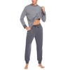 Sykooria Long Men's Pyjamas with Cotton Cuffs, 2-Piece Pyjamas with