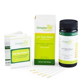SimplexHealth pH Test Strips 4.5-9.0 Urine & Saliva Acid Alkaline pH Testing (125 Strips) Better Than Litmus Paper