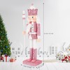 NOLITOY Christmas Nutcracker Soldier, 12 in Wooden Nutcracker Figure Pink