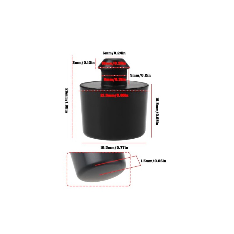 4 pieces 8/10 mm motorcycle seat buffer rubber buffer 21.5/19.5