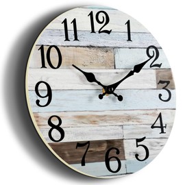KECYET 14 Inch Wall Clock Rustic Wall Clocks for Kitchen, Bathroom - Silent Non-Ticking Country Quartz Clock Decorative for Kitchen,Bathroom Home, Living Room