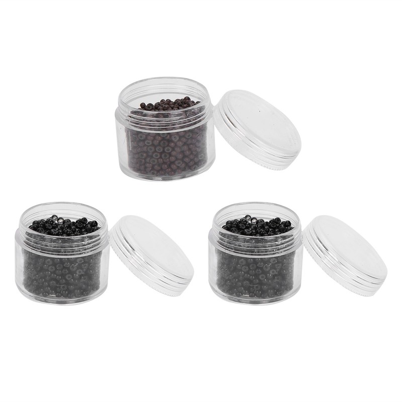 3 Bottles 3.0mm Silicone Micro Links Rings Beads Small Comfortable