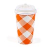 Fun Express Orange Plaid Coffee Cups - Party Supplies -