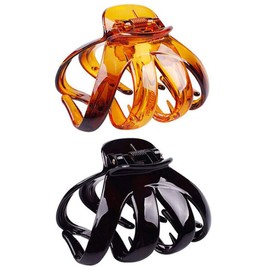 Fodattm Set of 2 Women Hard Plastic Octopus Hair Claws Jaw Clips High-grade Hair Clips Clamps Spider Hair Grip Hairpin (Large)