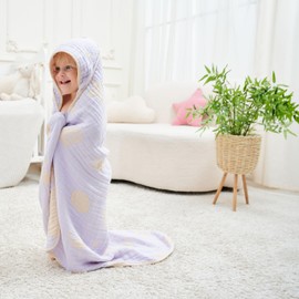 HardNok Ultra-Soft Muslin Baby Hooded Towel - 32 x 32 Inches, Crafted from Bamboo Viscose, Ideal for Bath & Beach, Suitable for Both Boys & Girls from Newborns to Toddlers