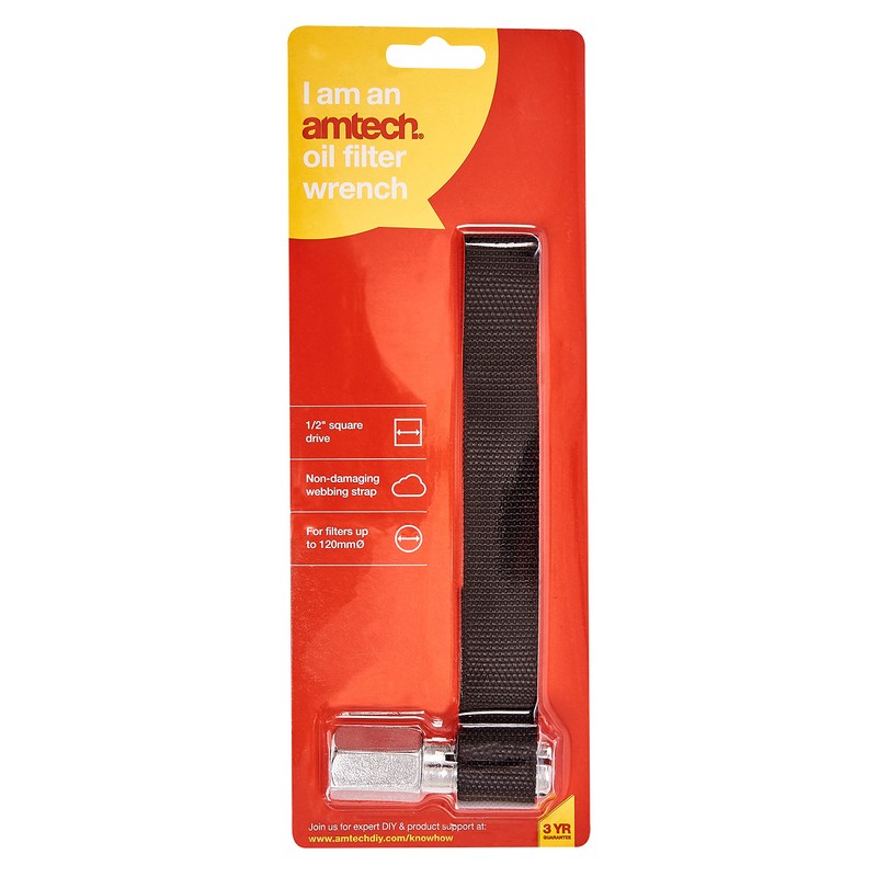 Am-Tech 1/2-inch Oil Filter Wrench with Strap