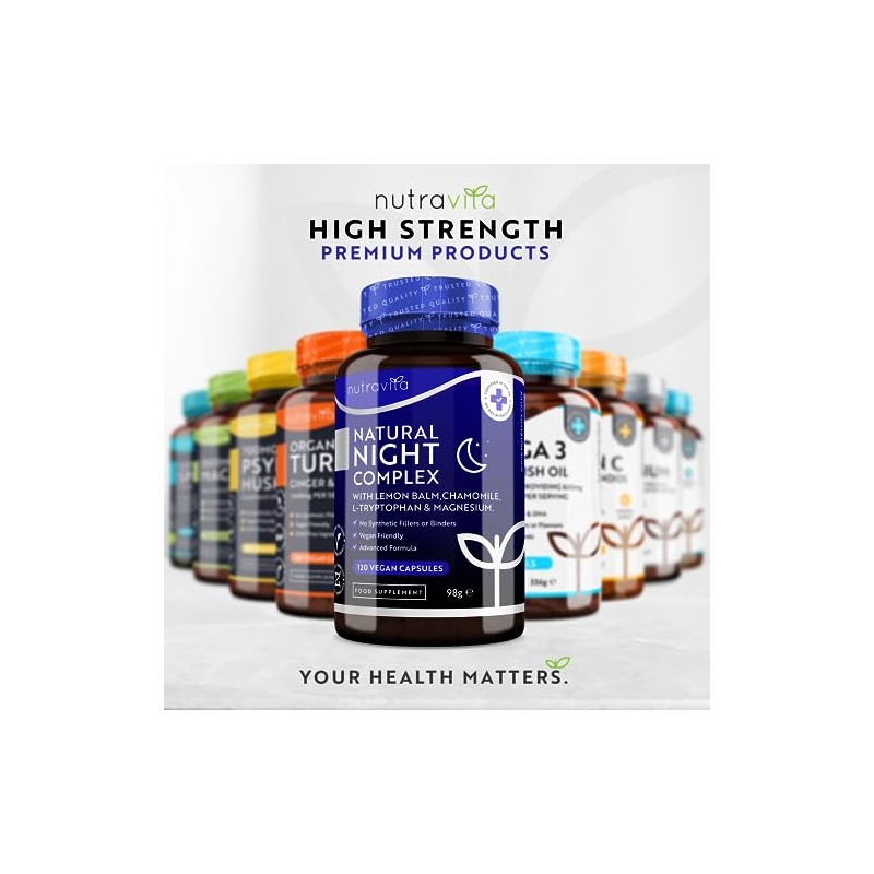 Nutravita Natural Night Complex with Magnesium – 120 Vegan Capsules