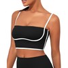 AngiMelo Womens Workout Tank Tops Square Neck Longline Sports Bra