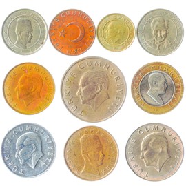 Turkey 10 Mixed Coins | Old Turkish Currency | Kurus | Bin Lira | Since 1957