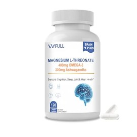 L-treonato de magnesio 2000 mg con vitamina D, K2, aceite de pescado y ashwagandha – Salud cerebral, memoria, apoyo para el sueño, vegano sin OMG, 120 cápsulas
