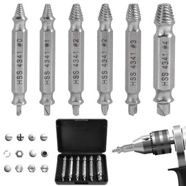 12PCS Damaged Screw Extractor Set, Screw Extractor Set Broken Screw Removal Tool Bolt Extractor Set Rounded Bolt Remover Tool Easy Out Stripped Screw Remover Kit for Stripped Head Screws Nuts Bolts
