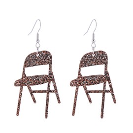 Colorful Folding Chair Dangle Earrings Shining Chair Shape Resin Acrylic Earrings for Women Jewelry (D)