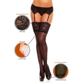 GLAMORY Women's Dream 20 Suspender Stockings, 20 DEN, White (Champagne), X-Large