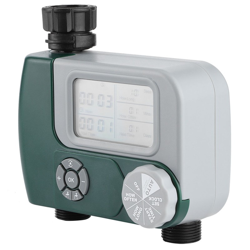 DualOutlet Timer Irrigation System Controller Intelligent Large Display Watering Controller