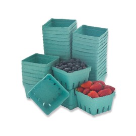 Kitchens Green Molded Pulp Fiber Berry/Produce Vented 1 Pint Basket 40 Pieces