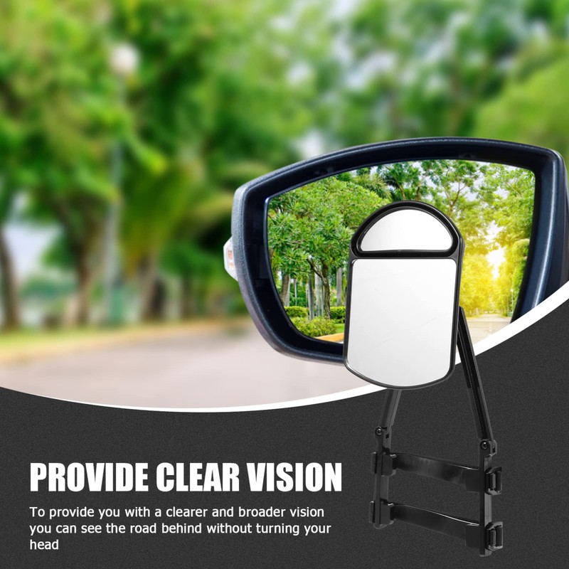 CHILDWEET Practical Convex Towing Mirrors for Cars and Clip Extension