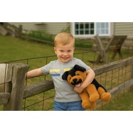 The Bear Factory German Shepherd Stuffed Animal – 16” Lifelike Plush Dog for Kids & Adults – Soft, Cuddly, Realistic Gift for Dog Lovers