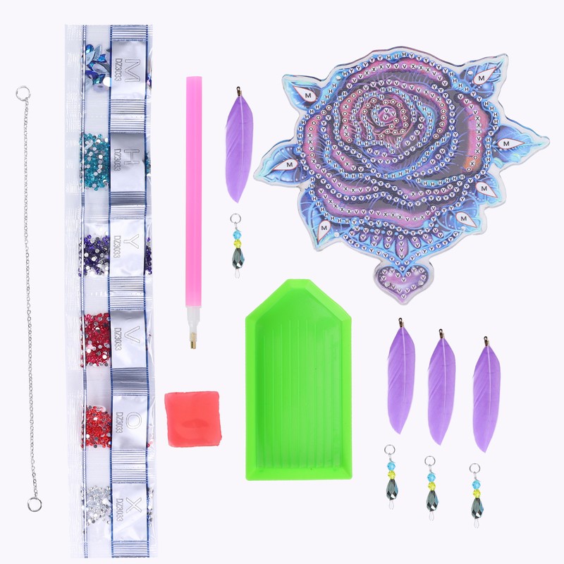 Diamond Painting Pendant DIY Rose Diamond Painting Window Hanging Decoration