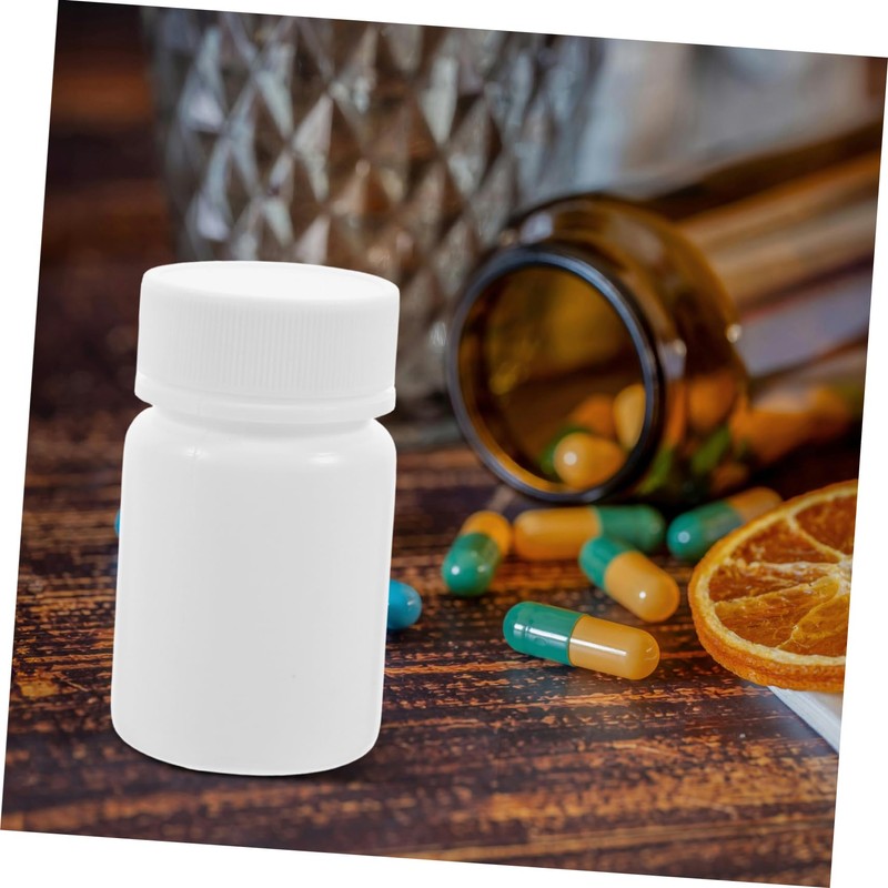 Ciieeo 20pcs Plastic Capsule Bottles with Screw Caps Portable Sample