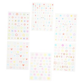 Mikinona 6sheets Embossed Nail Art Stickers Flower Stickers for Nails Women Art Supplies