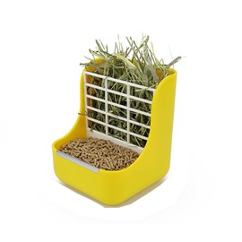QIXNJALG Rabbit Feeder Bunny Guinea Pig Hay Feeder,Chinchilla Plastic Food Bow， Hay Guinea Pig Hay Feeder (Yellow)