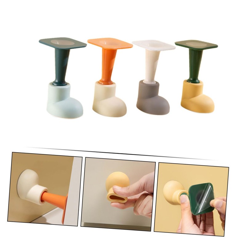 DOITOOL 4Pcs Wall Mounted Door Stopper Cute Heavy Duty Door