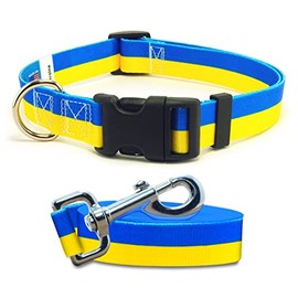 Dog Collar and Leash Set | Ukraine Flag | Great for National Holidays, Special Events, Festivals, Independence Days, Sporting Events | Xsmall Small Medium Large XLarge