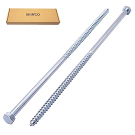 SKIR'CO (Pack of 10) DIN 571 Galvanised Steel Hexagonal Head Wood Screws M8 x 260 mm Carriage Bolts Hex Bolt Fixing Screws