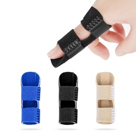 3 Pcs Finger Splints, Adjustable Trigger Finger Splint Breathable Finger Straightener for Bent Fingers Mallet Finger Splint for Broken Pinky Little Middle Thumb Finger