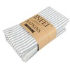 INFEI Plain Striped Cotton Linen Blended Dinner Cloth Napkins -
