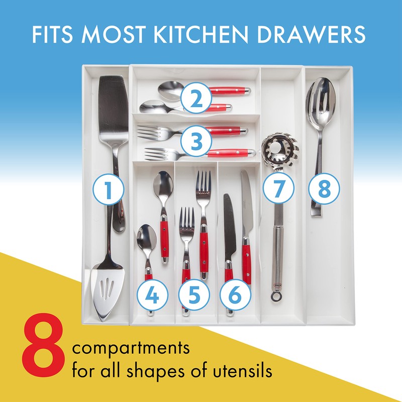 Dial Industries Expandable Silverware, Utensil and Cutlery Kitchen Drawer Organizer