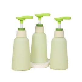 ASEVAT Plastic Pump Bottle 3.4 oz Empty Shampoo Pump Bottles Dispenser 3 Pack Portable Foaming Soap Dispenser Leak Proof Empty Lotion Dispenser (Green, 6.7 Ounces)